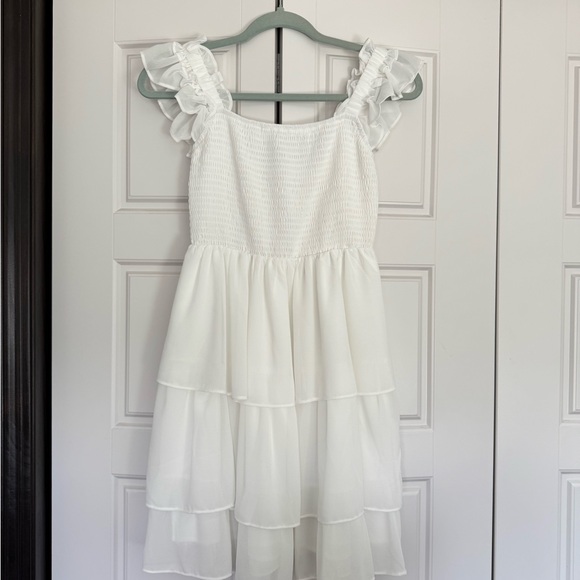 White Ruffled Dress - Picture 1 of 3